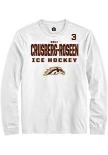 Cole Crusberg-Roseen Western Michigan Broncos White NIL Stacked Box Long Sleeve Player T Shirt