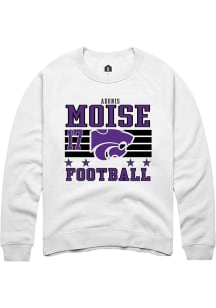 Adonis Moise K-State Wildcats Mens White Football NIL Striped Player Crew
