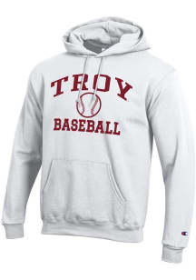 Champion Troy Trojans Mens White Powerblend Long Sleeve Hoodie
