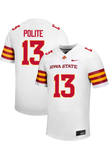Jamal Polite  Nike Iowa State Cyclones White NIL Name And Number Football Jersey