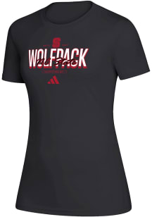 Adidas NC State Wolfpack Womens Black Heat Seal Creator Short Sleeve T-Shirt