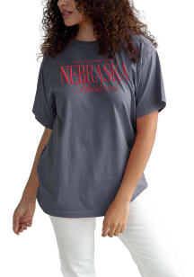Nebraska Cornhuskers Womens Graphite Outer Banks Short Sleeve T-Shirt