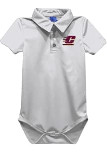 Vive La Fete Central Michigan Chippewas Baby White Team Short Sleeve One Piece Polo