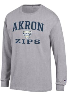 Champion Akron Zips Grey MAC Arch Jersey Long Sleeve T Shirt
