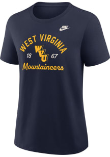 Nike West Virginia Mountaineers Womens Navy Blue Legacy Primetime Short Sleeve T-Shirt