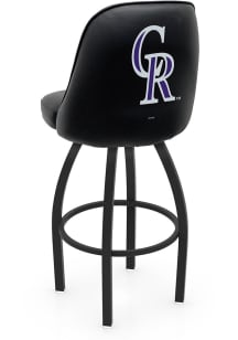 Colorado Rockies Padded Swivel Pub Stool - Black