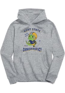 Vive La Fete Kent State Golden Flashes Toddler Grey Dino-Riffic Long Sleeve Hooded Sweatshirt