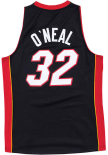 Shaquille O'Neal  Mitchell and Ness Miami Heat Mens Black Swingman Big and Tall Hooded Sweatshirt