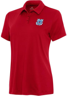 Antigua Coast Guard Womens Red Reprocess Recycled Short Sleeve Polo Shirt