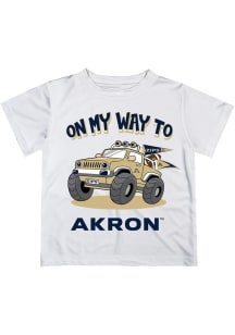 Vive La Fete Akron Zips Youth White On My Way Short Sleeve T-Shirt