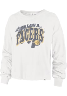 47 Indiana Pacers Womens White Brush Back Parkway LS Tee