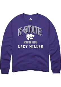 Lacy Miller K-State Wildcats Mens Purple NIL Arch Logo Player Crew