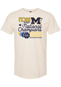 Summit Sportswear Michigan Wolverines Ivory 2026 Men's Basketball National Champions Vintage Short..