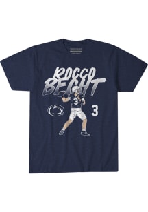 Rocco Becht Penn State Nittany Lions Navy Blue NIL Name and Number Pose Short Sleeve Fashion Playe..