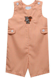 Vive La Fete Bowling Green Falcons Baby Orange Gingham Overalls