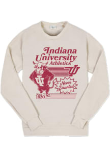Indiana Hoosiers Mens White Vault Bison Never Daunted Long Sleeve Fashion Sweatshirt