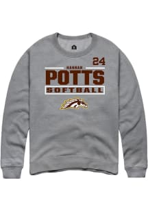 Hannah Potts Western Michigan Broncos Mens Grey NIL Stacked Box Player Crew