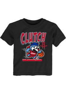 Clutch the Bear  Outer Stuff Houston Rockets Toddler Black Game Player Short Sleeve T-Shirt
