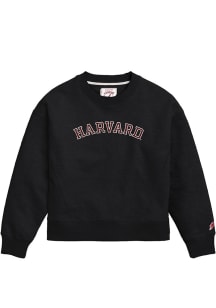 Harvard Crimson Womens Black 1636 Crew Sweatshirt