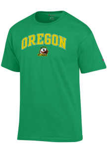 Champion Oregon Ducks Green Arched Name Mascot Short Sleeve T Shirt