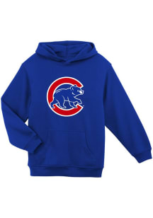 Chicago Cubs Boys Blue Logo Long Sleeve Hooded Sweatshirt