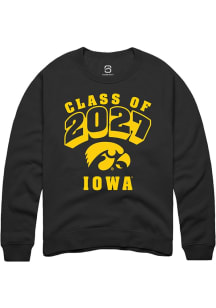 Summit Sportswear Iowa Hawkeyes Mens Black Class of 2027 Long Sleeve Crew Sweatshirt