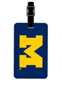 Michigan Wolverines Blue Rubber Luggage Tag