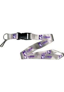 Northwestern Wildcats Team Logo Lanyard - Grey