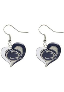 Penn State Nittany Lions Swirl Heart Womens Earrings