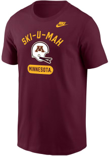 Nike Minnesota Golden Gophers Maroon Football Football Helmet Core Short Sleeve T Shirt