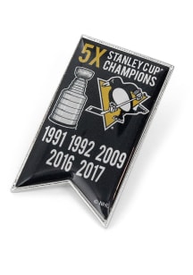 Pittsburgh Penguins Souvenir Stanley Cup Champions Banner Pin - Black