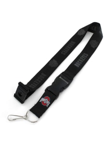 Ohio State Buckeyes Black Design Lanyard - Black