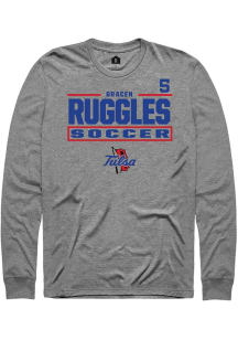 gracen ruggles  Tulsa Golden Hurricane Graphite Rally NIL Stacked Box Long Sleeve T Shirt