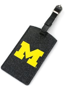 Michigan Wolverines Blue Glitter Luggage Tag