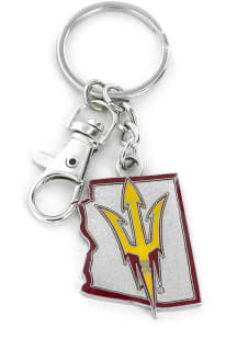 Arizona State Sun Devils State Design Keychain - Maroon
