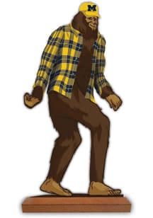 Michigan Wolverines 12 Bigfoot Desktop Art Sign - Blue