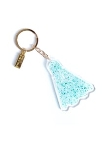 Kansas City floral watercolor design Keychain - Teal