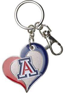Arizona Wildcats Swirl Heart Keychain - Red