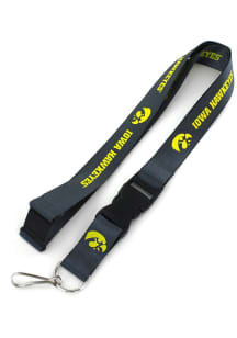 Iowa Hawkeyes Charcoal Lanyard - Yellow