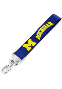 Michigan Wolverines Deluxe Wristlet Keychain - Blue