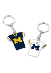 Michigan Wolverines Reversible Jersey Keychain - Blue