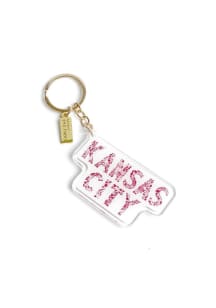 Kansas City floral watercolor design Keychain - Red