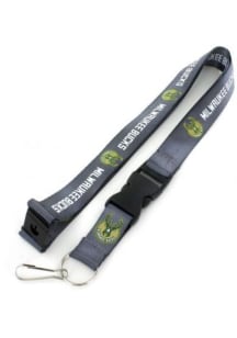 Milwaukee Bucks Charcoal Lanyard - Green