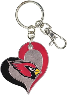 Arizona Cardinals Swirl Heart Keychain - Red