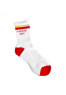 Kansas City white with red and gold stripes Mens Crew Socks