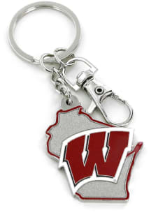 Wisconsin Badgers Home State Keychain - Red