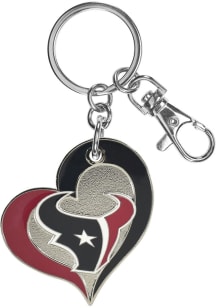 Houston Texans Swirl Heart Keychain - Navy Blue