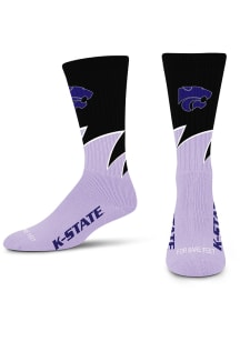 K-State Wildcats Lavender Lavender Black Wave Youth Crew Socks