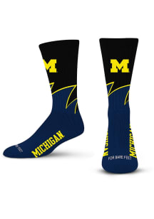 Michigan Wolverines Yellow Black Wave Youth Crew Socks
