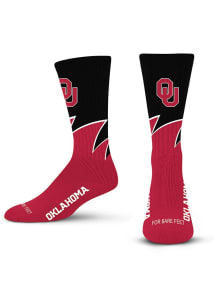 Oklahoma Sooners Crimson Black Wave Youth Crew Socks